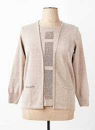 Pull coupe cintrée manches longues beige RABE femme