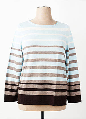 Pull coupe droite manches longues bleu OLSEN femme