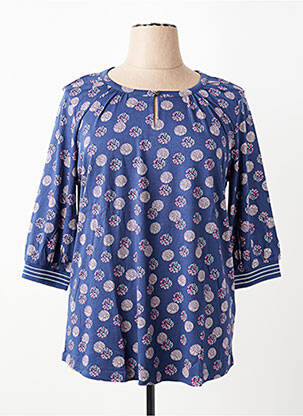 Top imprimé fantaisie manches 3/4 bleu OLSEN femme