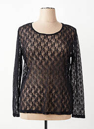 Top coupe cintrée manches longues noir KATMAI femme