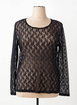 Top coupe cintrée manches longues noir KATMAI femme