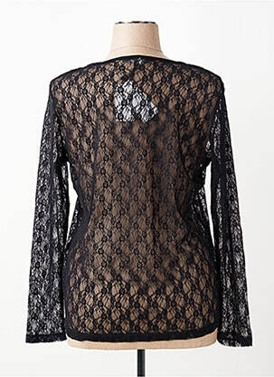 Top coupe cintrée manches longues noir KATMAI femme