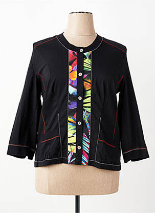 Veste casual col rond noir CHRISTINE LAURE femme