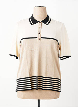 Polo coupe droite manches courtes beige PAUPORTÉ femme