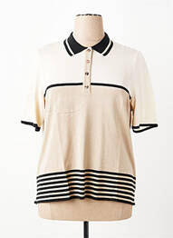Polo coupe droite manches courtes beige PAUPORTÉ femme