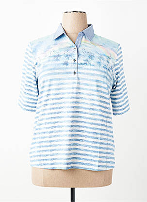Polo coupe droite manches courtes bleu RABE femme