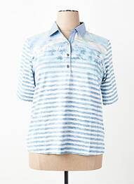 Polo coupe droite manches courtes bleu RABE femme