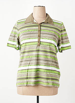 Polo imprimé rayures manches courtes vert RABE femme