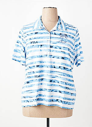 Polo imprimé rayures manches courtes bleu RABE femme