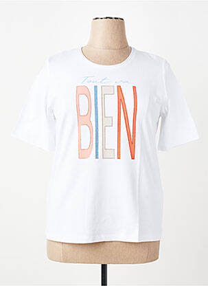 T-shirt coupe droite manches courtes blanc RABE femme