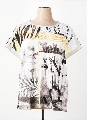 T-shirt imprimé fantaisie manches courtes blanc OLSEN femme