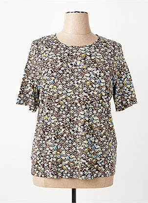 T-shirt imprimé fantaisie manches courtes marron RABE femme