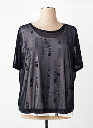 Top stretch manches courtes noir TUZZI femme