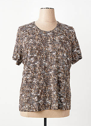 T-shirt imprimé fantaisie manches courtes marron RABE femme