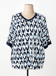 T-shirt imprimé fantaisie manches courtes bleu FRANK WALDER femme