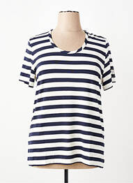 T-shirt coupe droite manches courtes bleu GUITARE femme