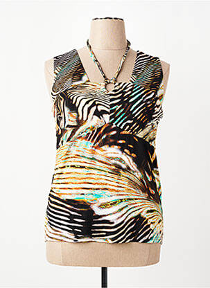 Top stretch sans manche noir PAUSE CAFE femme