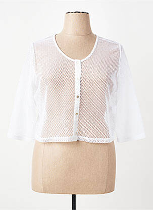 Veste casual col rond blanc PAUSE CAFE femme