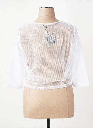 Veste casual col rond blanc PAUSE CAFE femme