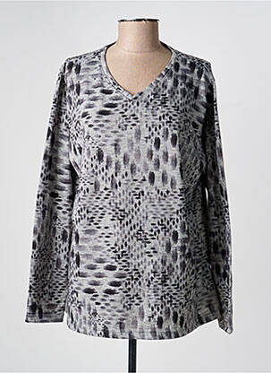 Pull coupe droite manches longues gris I.ODENA femme