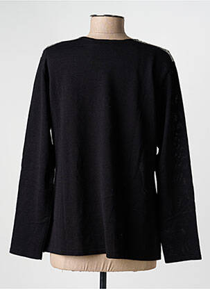 Pull coupe droite manches longues noir GRIFFON femme