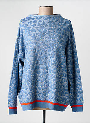 Pull coupe droite manches longues bleu OLSEN femme