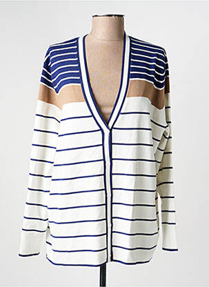 Gilet manches longues fermeture boutonnée sur le devant bleu OLSEN femme