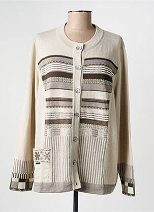 Gilet manches longues col rond beige PAUPORTÉ femme