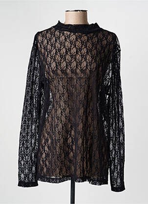 Top col rond manches longues noir KATMAI femme