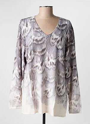 Pull coupe droite manches longues gris OLSEN femme