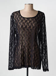 Top col rond manches longues noir KATMAI femme