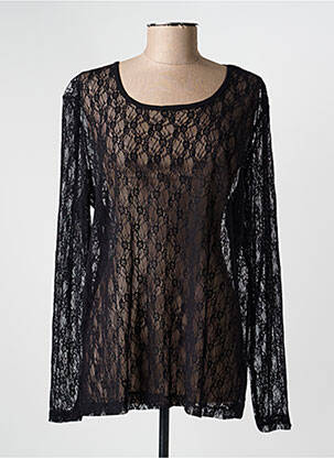 Top col rond manches longues noir KATMAI femme