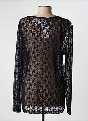 Top col rond manches longues noir KATMAI femme