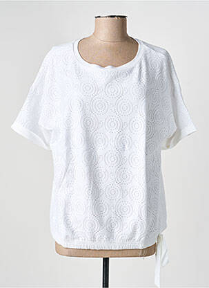 T-shirt coupe droite manches courtes blanc FRANK WALDER femme