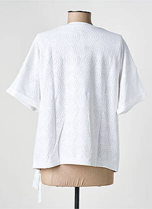 T-shirt coupe droite manches courtes blanc FRANK WALDER femme