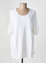 T-shirt coupe droite manches courtes blanc RABE femme