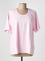 T-shirt coupe droite manches courtes rose RABE femme
