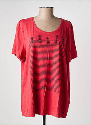 T-shirt sérigraphie floquée manches courtes rouge OLSEN femme