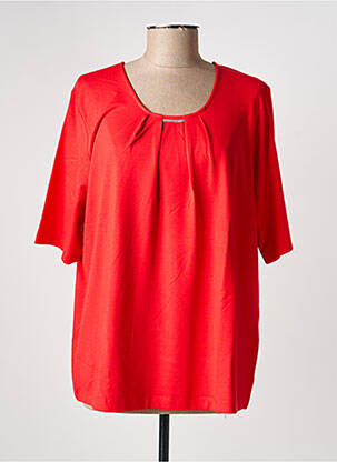 T-shirt coupe droite manches courtes rouge RABE femme