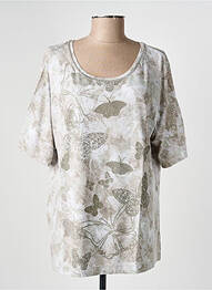 T-shirt imprimé fantaisie manches courtes vert RABE femme
