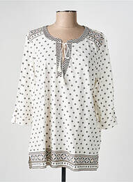 Top imprimé fantaisie manches 3/4 blanc OLSEN femme
