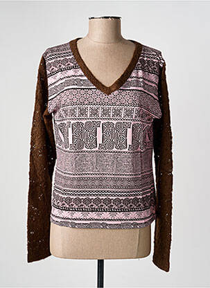 T-shirt manches longues manches longues marron ESCORPION femme