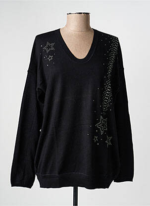 Pull coupe droite manches longues noir OLSEN femme
