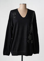 Pull coupe droite manches longues noir OLSEN femme