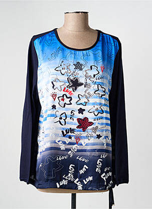 T-shirt imprimé fantaisie manches longues bleu RABE femme