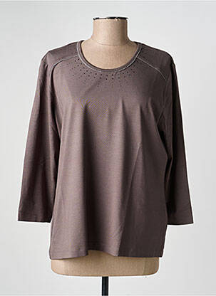 T-shirt manches 3/4 manches 3/4 marron RABE femme