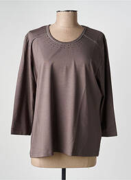 T-shirt coupe droite manches 3/4 marron RABE femme