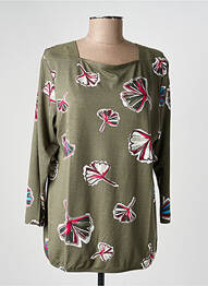 T-shirt imprimé fantaisie manches longues vert RABE femme