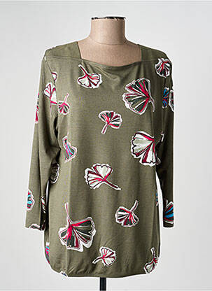 T-shirt imprimé fantaisie manches longues vert RABE femme