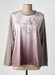T-shirt imprimé fantaisie manches longues marron RABE femme